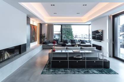 Wohnzimmer Interior Design modern Innenarchitektur Einfamilienhaus