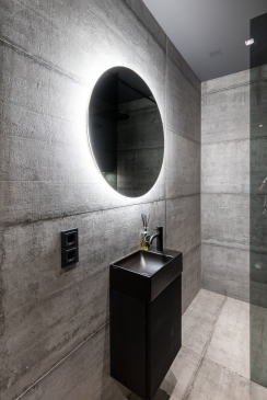 Innenarchitektur Interior Design modern urban Bad Badezimmer Spiegel Licht